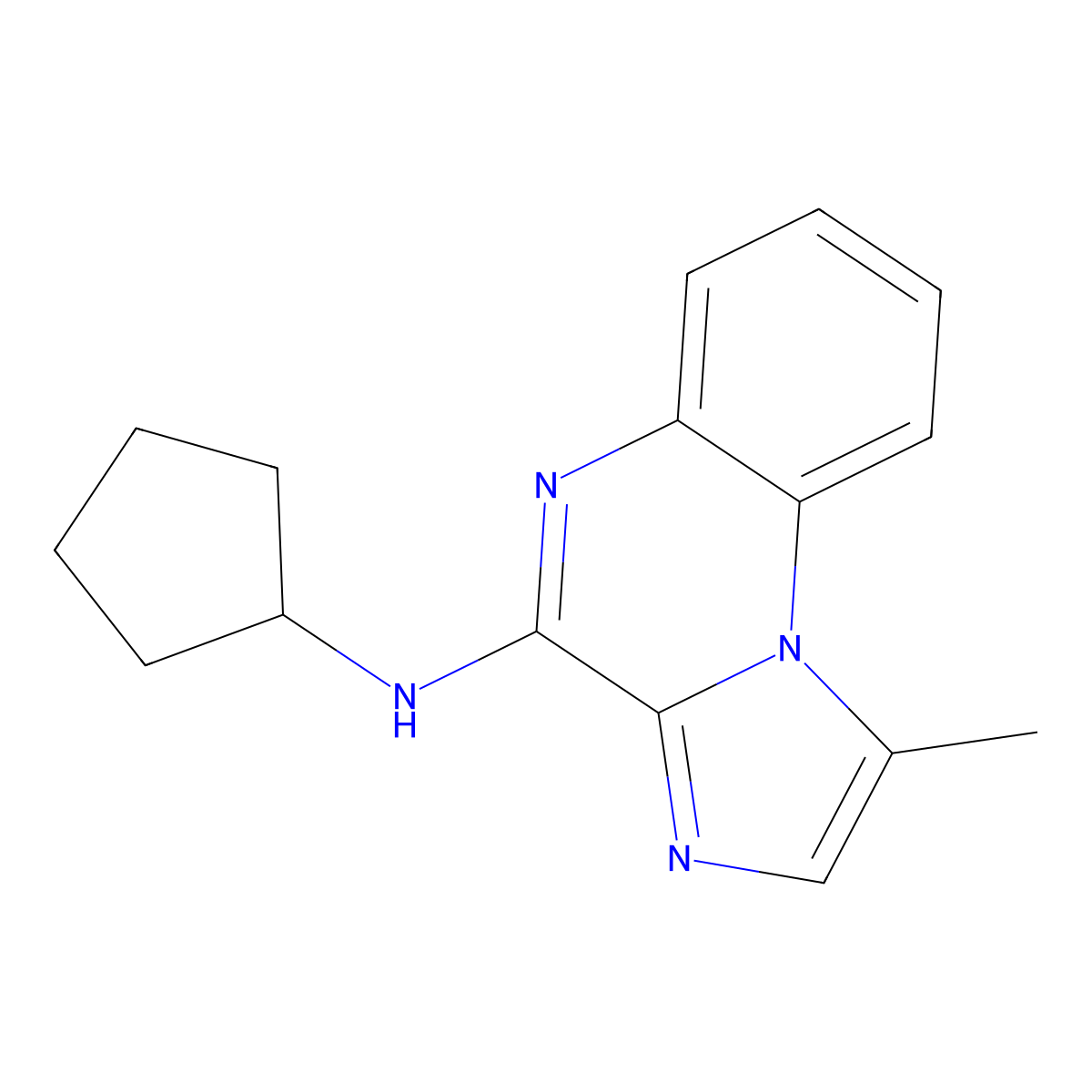 4-(Cyclopentylamino)-1-methylimidazo(1,2-a)quinoxaline molecular structure, CAS 191349-26-5