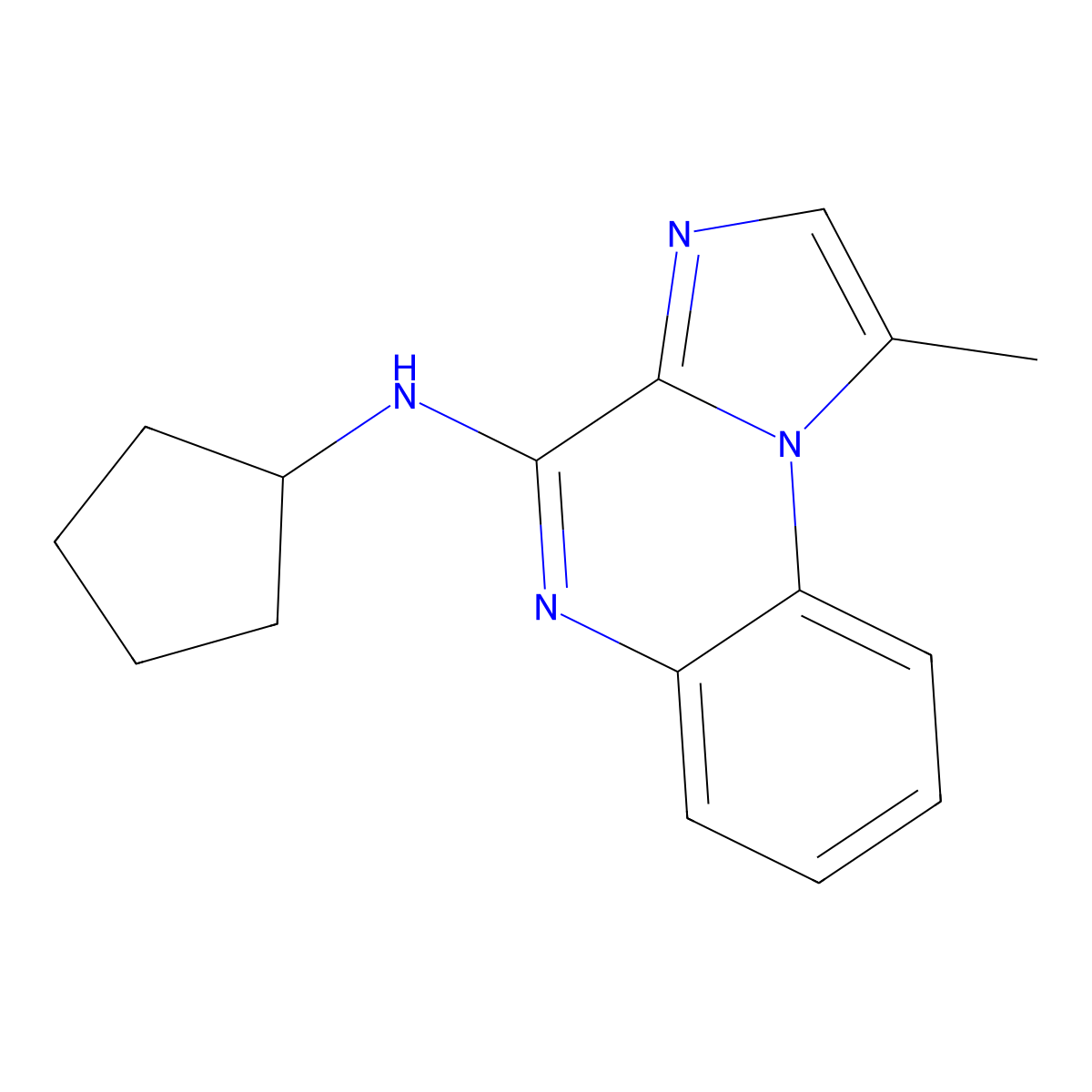 4-(Cyclopentylamino)-1-methylimidazo(1,2-a)quinoxaline molecular structure, CAS 191349-26-5