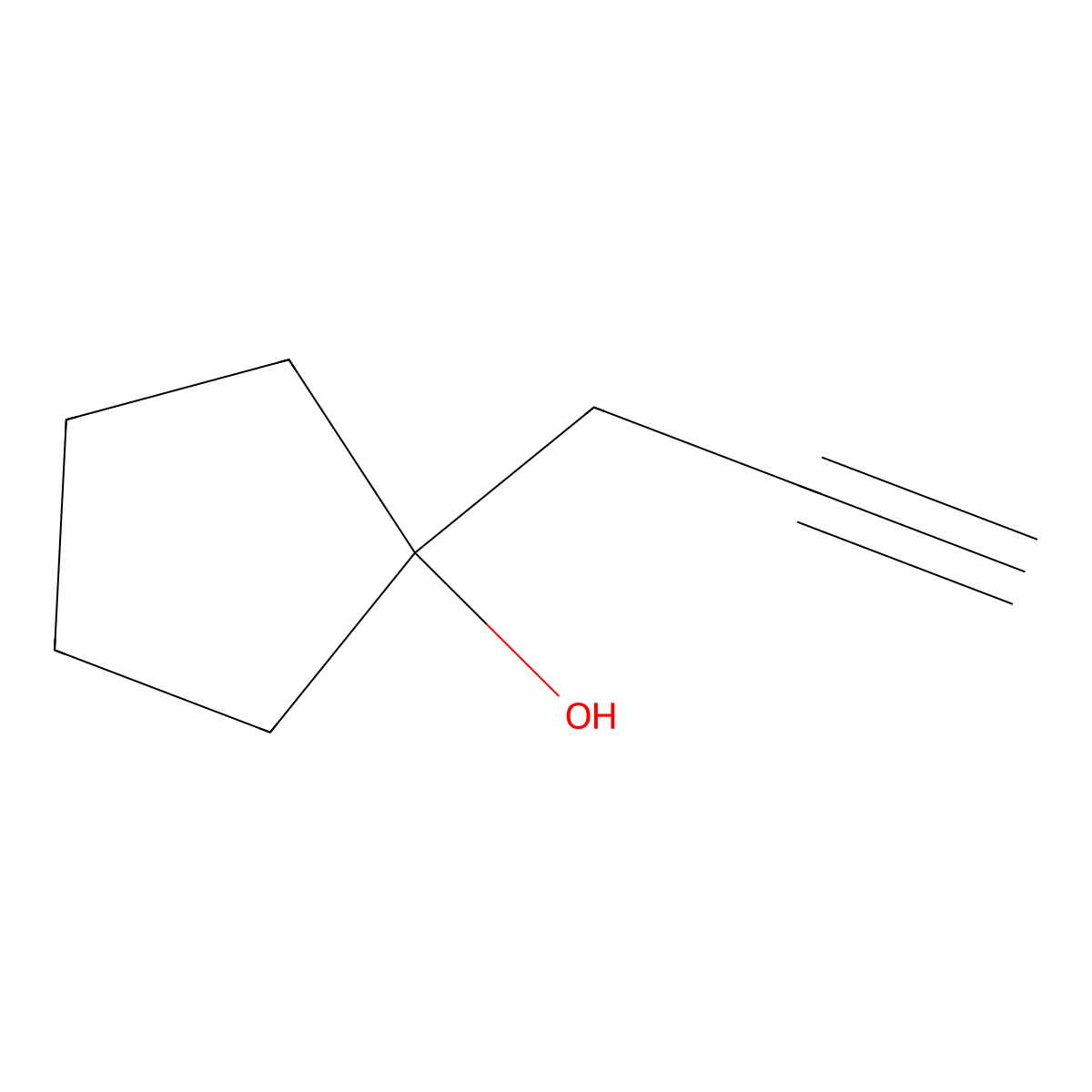 1-(Prop-2-ynyl)cyclopentanol molecular structure, CAS 19135-07-0