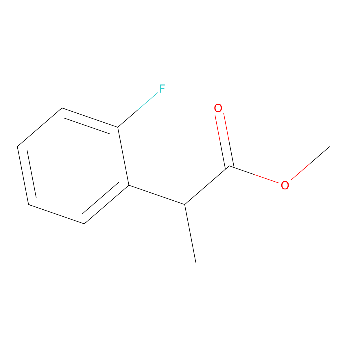 Methyl 2-(2-fluorophenyl)propanoate molecular structure, CAS 191351-61-8