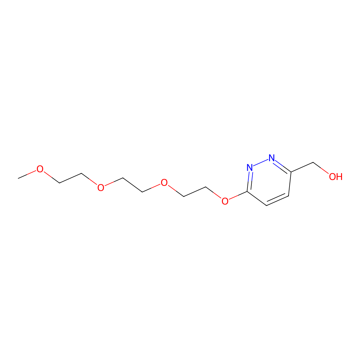 (6-(2-(2-(2-Methoxyethoxy)ethoxy)ethoxy)pyridazin-3-yl)methanol molecular structure, CAS 1913519-70-6