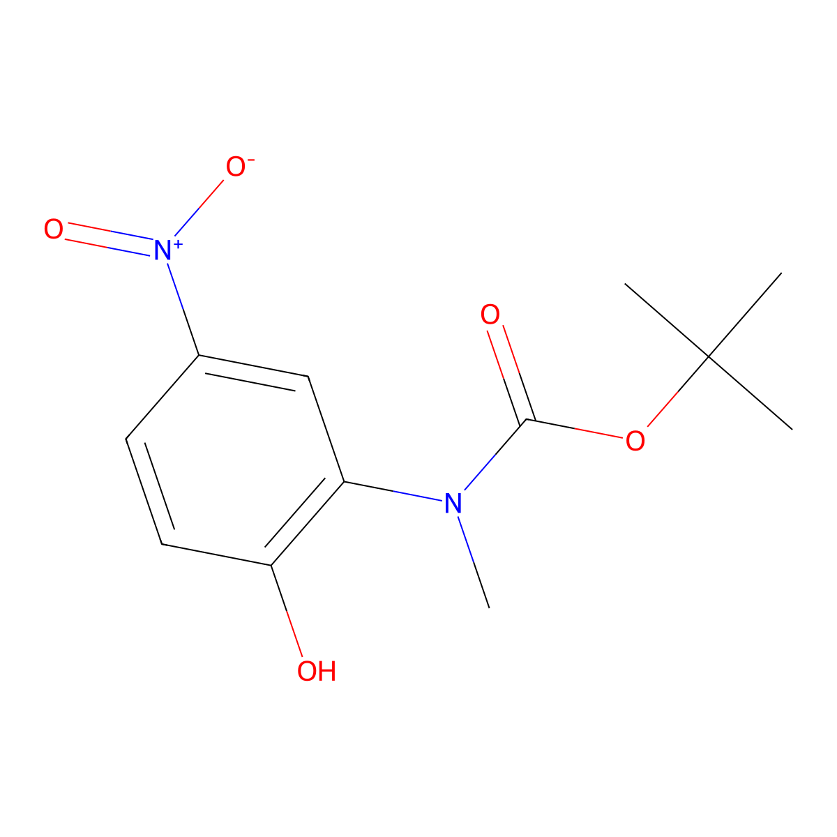 2-[Boc(methyl)amino]-4-nitrophenol molecular structure, CAS 191352-28-0