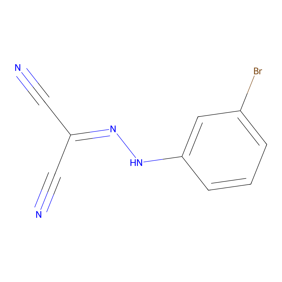 2-[(3-Bromophenyl)hydrazinylidene]propanedinitrile molecular structure, CAS 191353-20-5