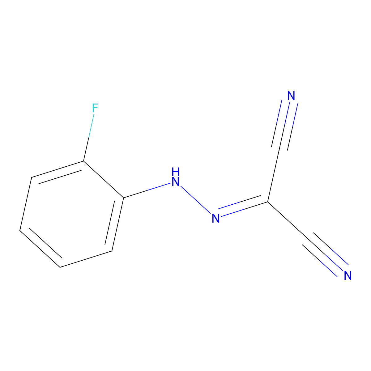 2-[(2-Fluorophenyl)hydrazinylidene]propanedinitrile molecular structure, CAS 191353-21-6