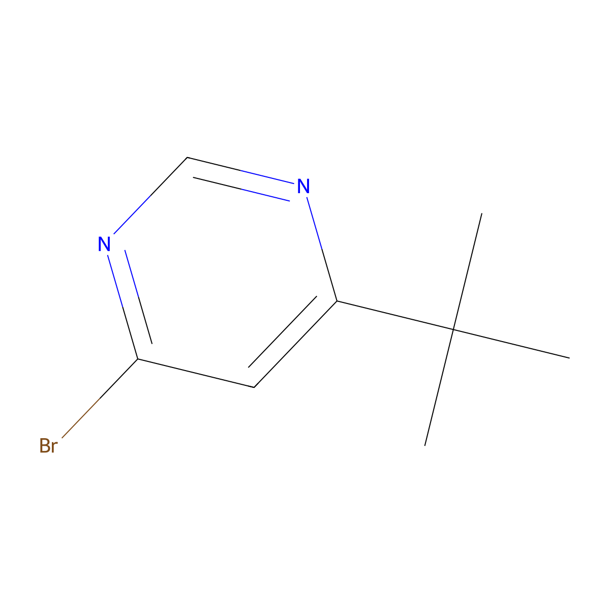 4-Bromo-6-tert-butylpyrimidine molecular structure, CAS 19136-36-8