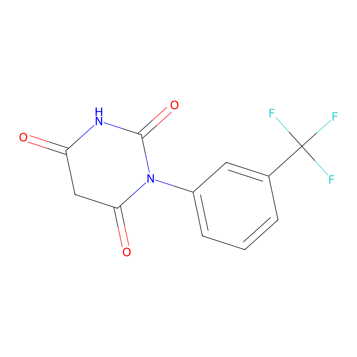 1-[3-(Trifluoromethyl)phenyl]-1,3-diazinane-2,4,6-trione molecular structure, CAS 19136-42-6