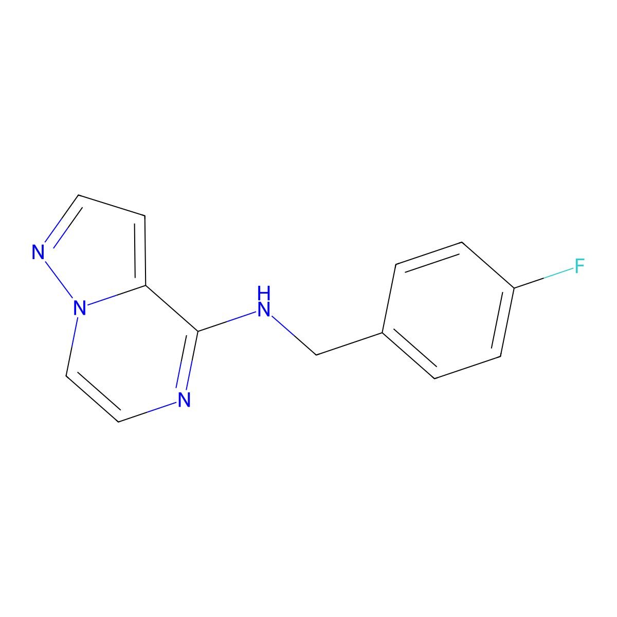 N-[(4-fluorophenyl)methyl]pyrazolo[1,5-a]pyrazin-4-amine molecular structure, CAS 1913650-58-4
