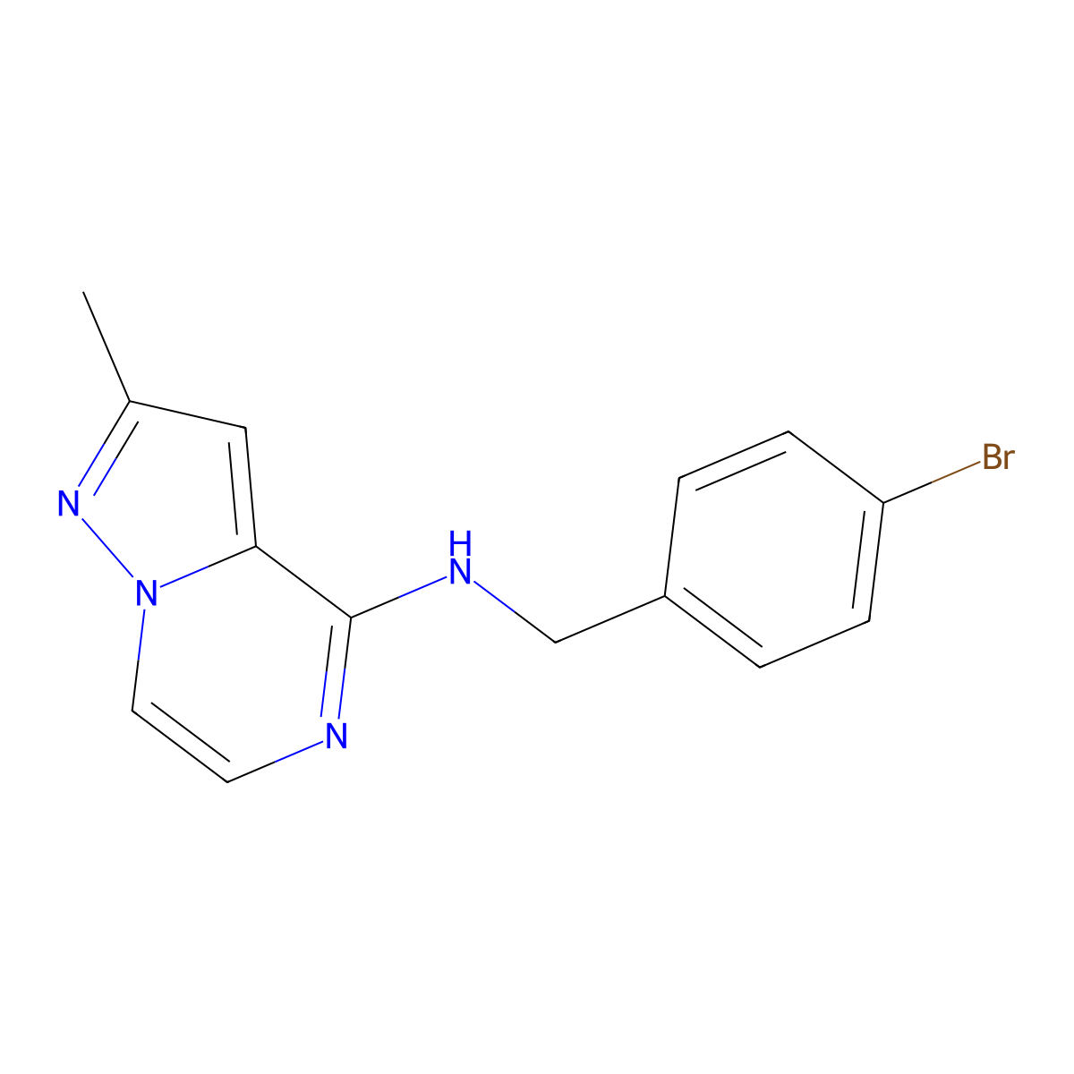 N-[(4-bromophenyl)methyl]-2-methylpyrazolo[1,5-a]pyrazin-4-amine molecular structure, CAS 1913651-00-9