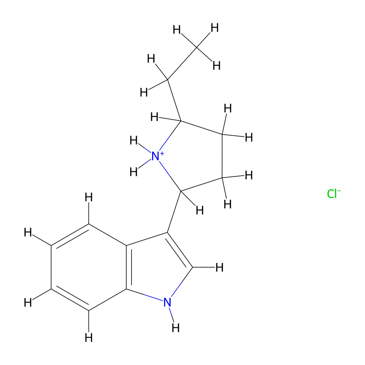 3-(5-Ethylpyrrolidin-2-yl)-1H-indole--hydrogen chloride (1/1) molecular structure, CAS 19137-74-7