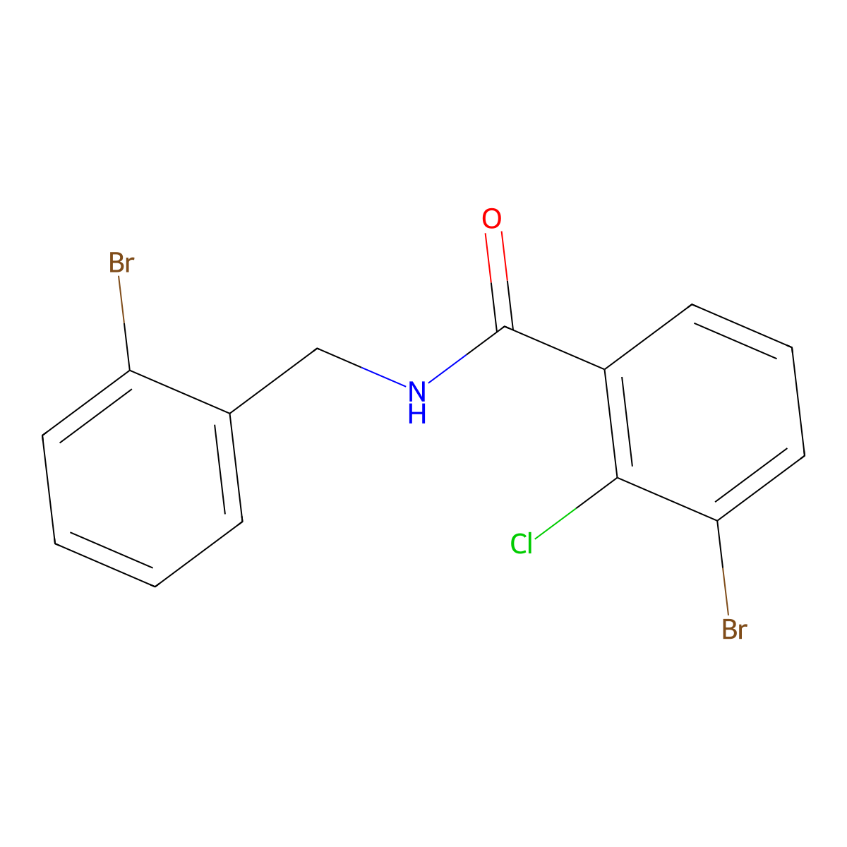 3-Bromo-N-[(2-bromophenyl)methyl]-2-chlorobenzamide molecular structure, CAS 1913843-10-3