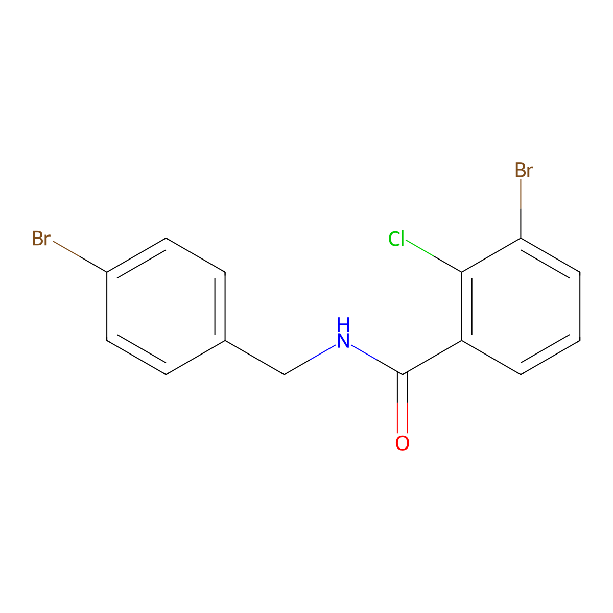 3-Bromo-N-[(4-bromophenyl)methyl]-2-chlorobenzamide molecular structure, CAS 1913852-15-9