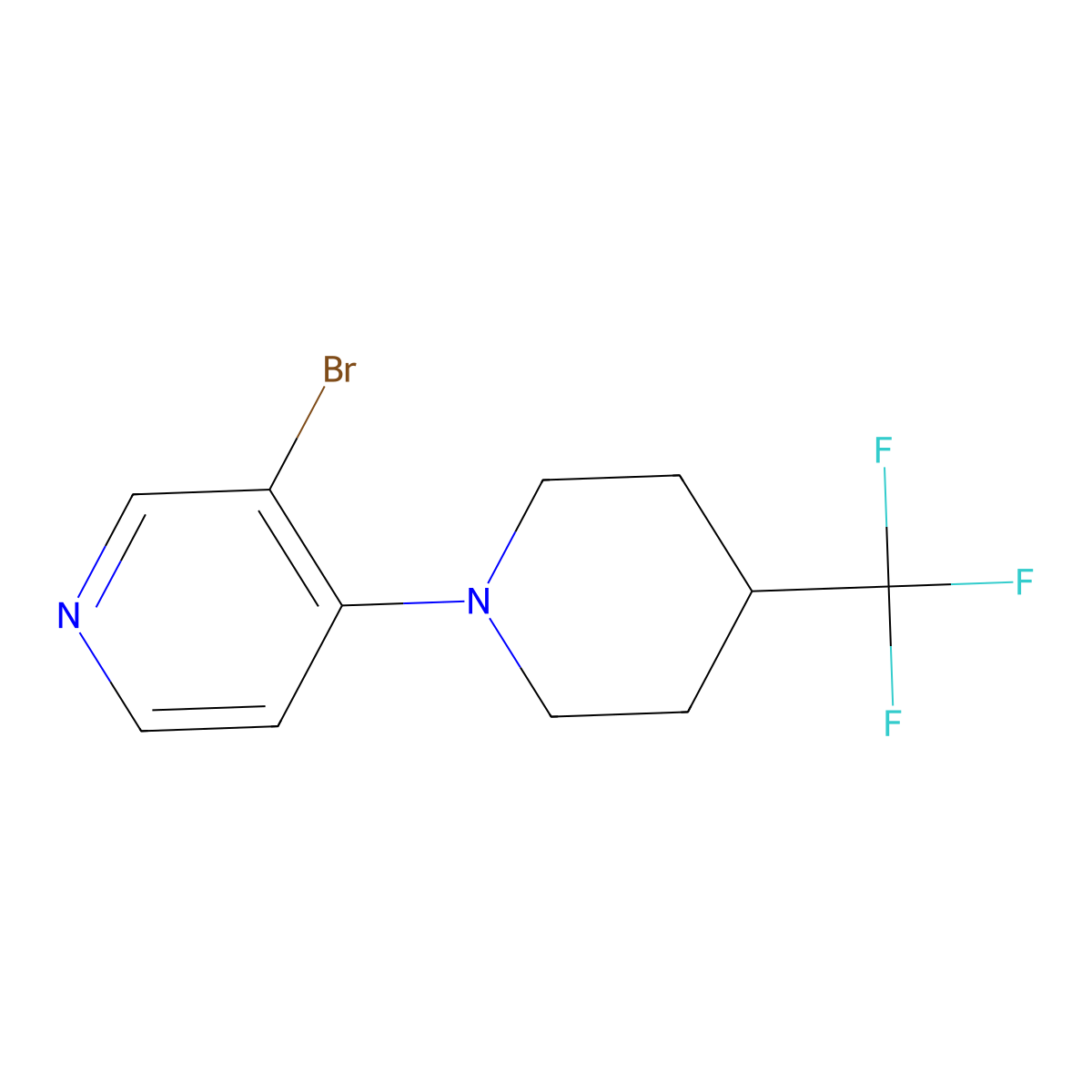 3-Bromo-4-[4-(trifluoromethyl)piperidin-1-yl]pyridine molecular structure, CAS 1913865-82-3