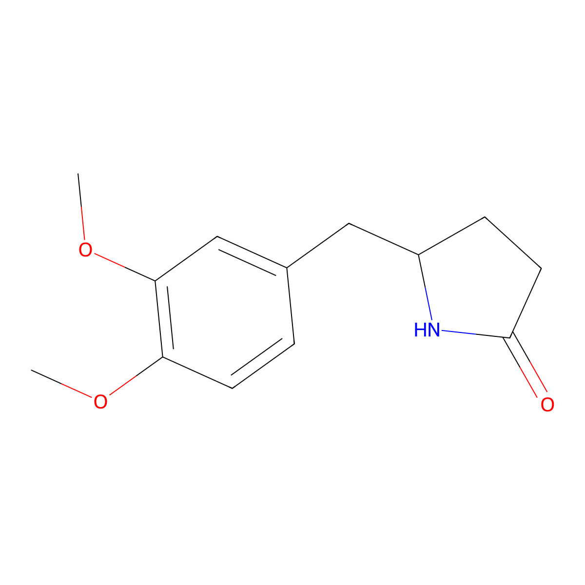 5-[(3,4-Dimethoxyphenyl)methyl]pyrrolidin-2-one molecular structure, CAS 1913889-32-3