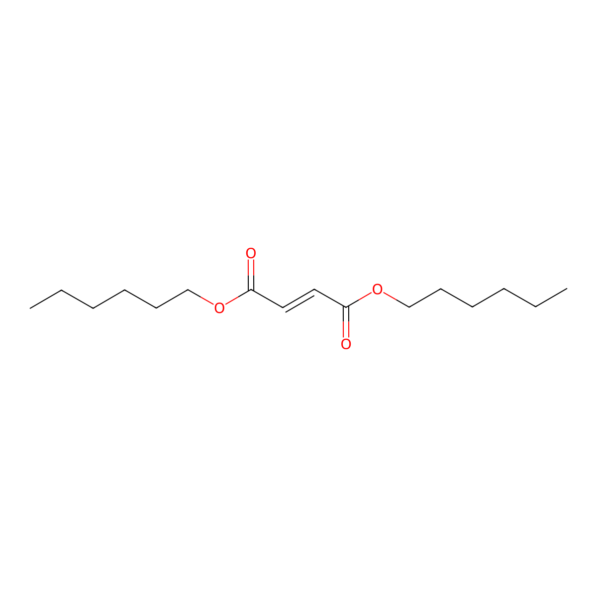 Dihexyl fumarate molecular structure, CAS 19139-31-2