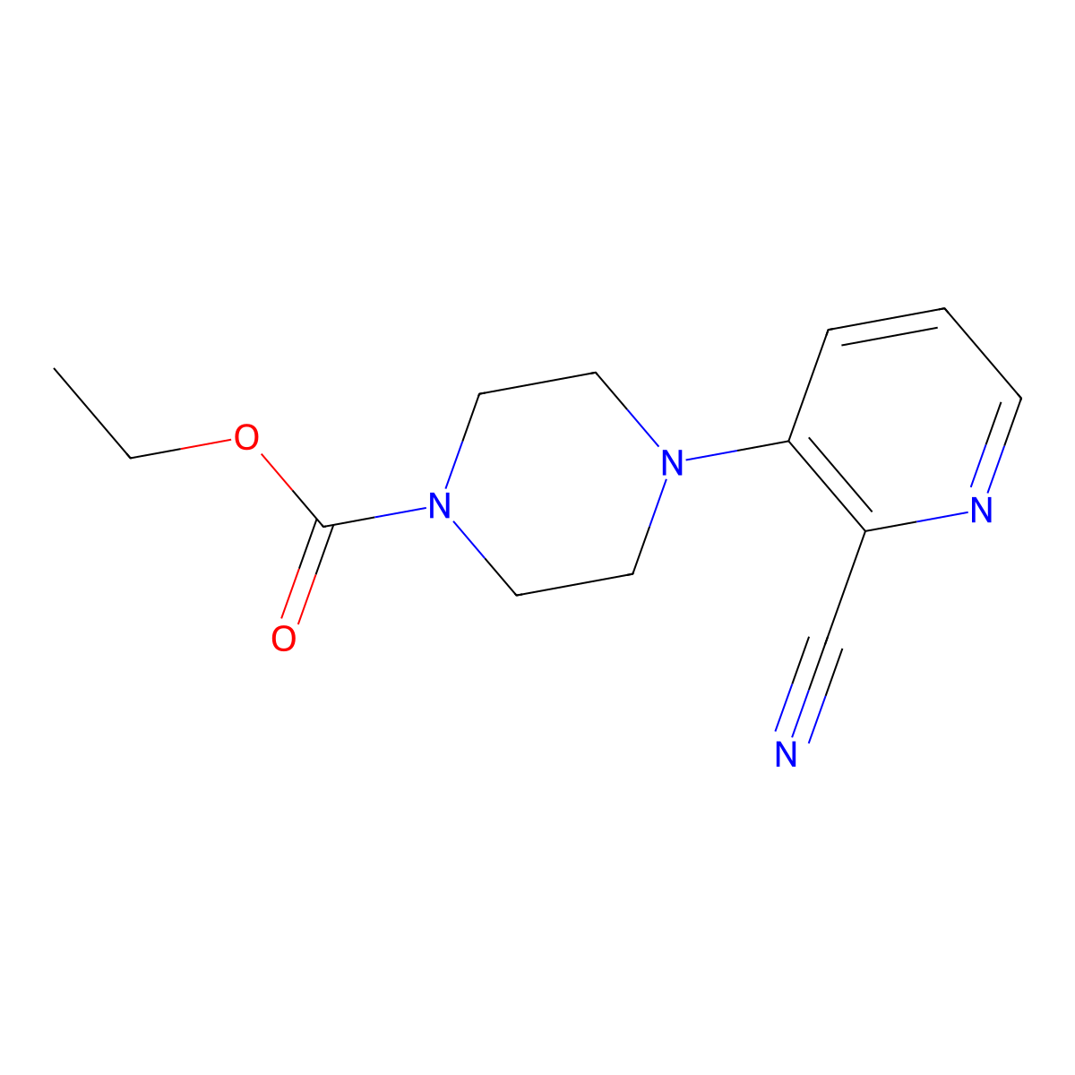 Ethyl 4-(2-cyanopyridin-3-yl)piperazine-1-carboxylate molecular structure, CAS 1913948-42-1