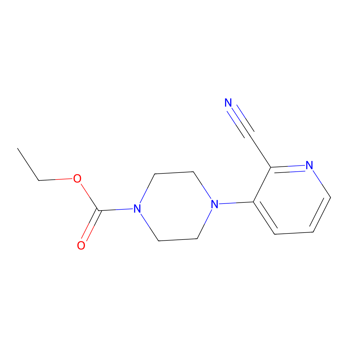 Ethyl 4-(2-cyanopyridin-3-yl)piperazine-1-carboxylate molecular structure, CAS 1913948-42-1
