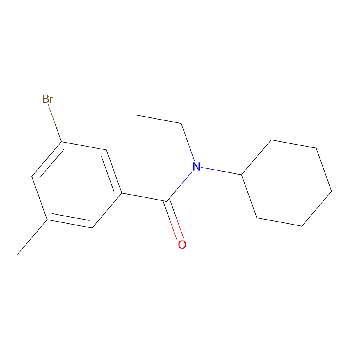 3-Bromo-N-cyclohexyl-N-ethyl-5-methylbenzamide molecular structure, CAS 1913969-21-7