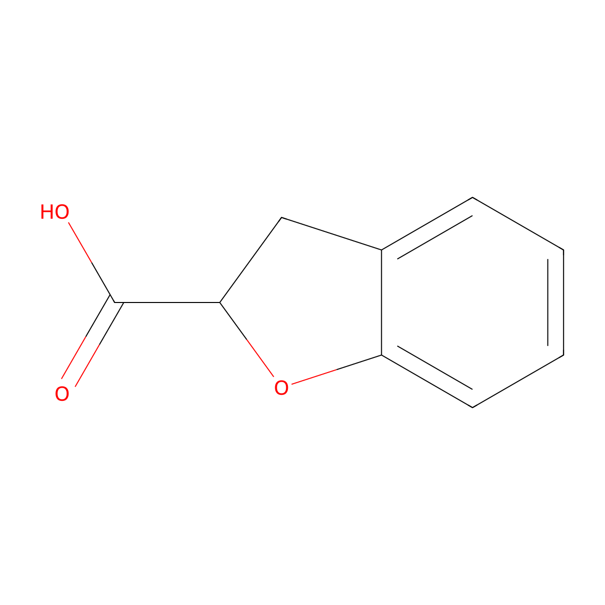 2,3-Dihydro-1-benzofuran-2-carboxylic acid molecular structure, CAS 1914-60-9