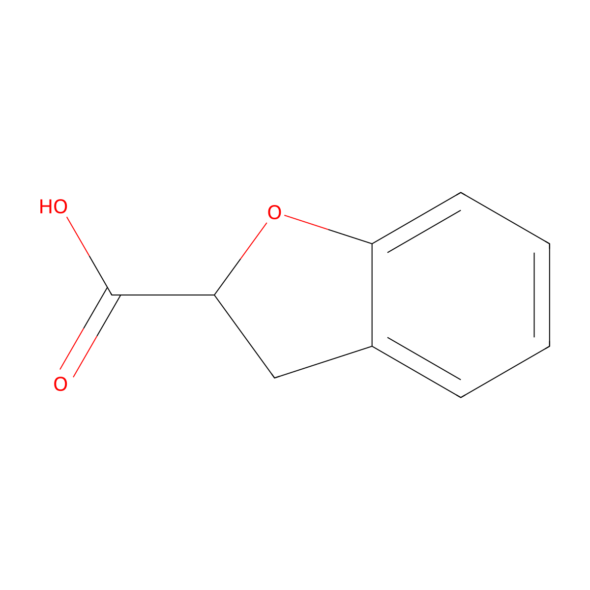 2,3-Dihydro-1-benzofuran-2-carboxylic acid molecular structure, CAS 1914-60-9