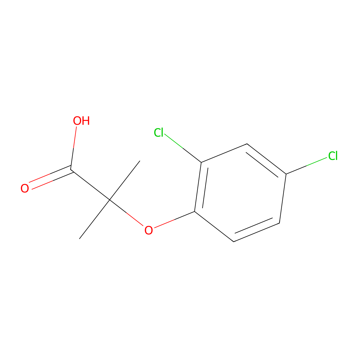 2-(2,4-Dichlorophenoxy)-2-methylpropanoic acid molecular structure, CAS 1914-66-5
