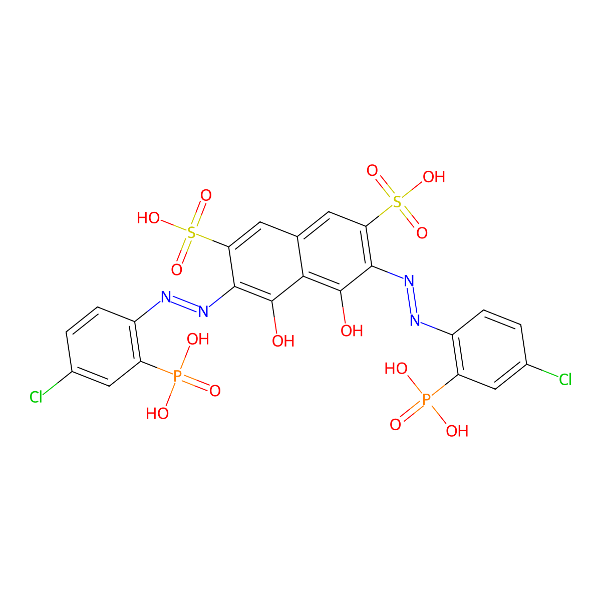 Chlorophosphonazo III molecular structure, CAS 1914-99-4