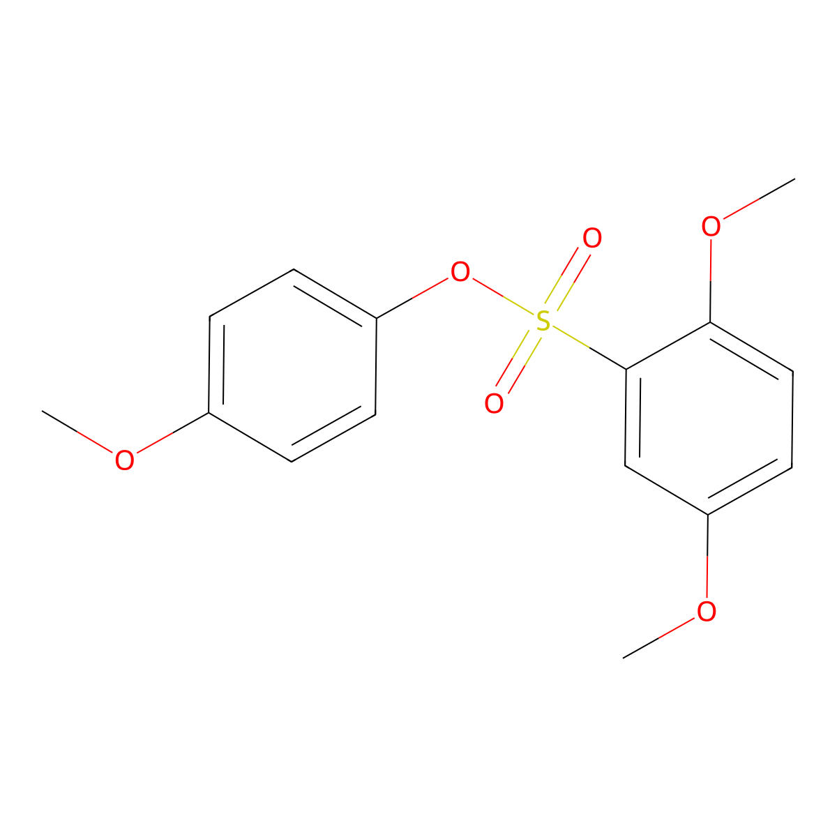 4-Methoxyphenyl 2,5-dimethoxybenzenesulfonate molecular structure, CAS 19140-16-0