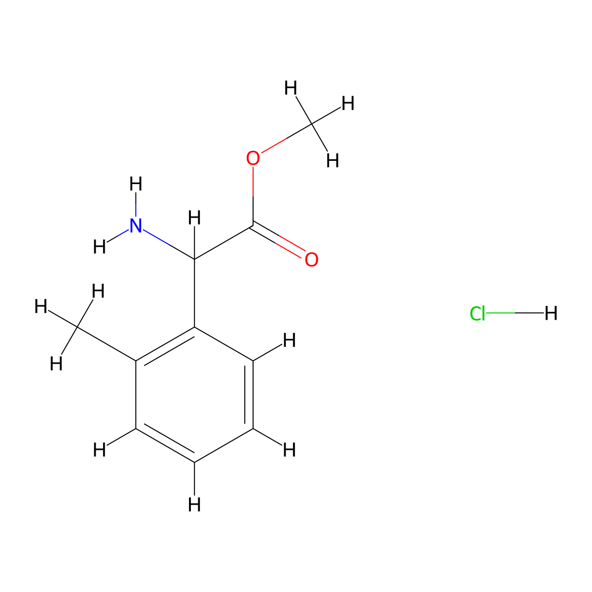 Amino-o-tolyl-acetic acid methyl ester hydrochloride molecular structure, CAS 191401-35-1
