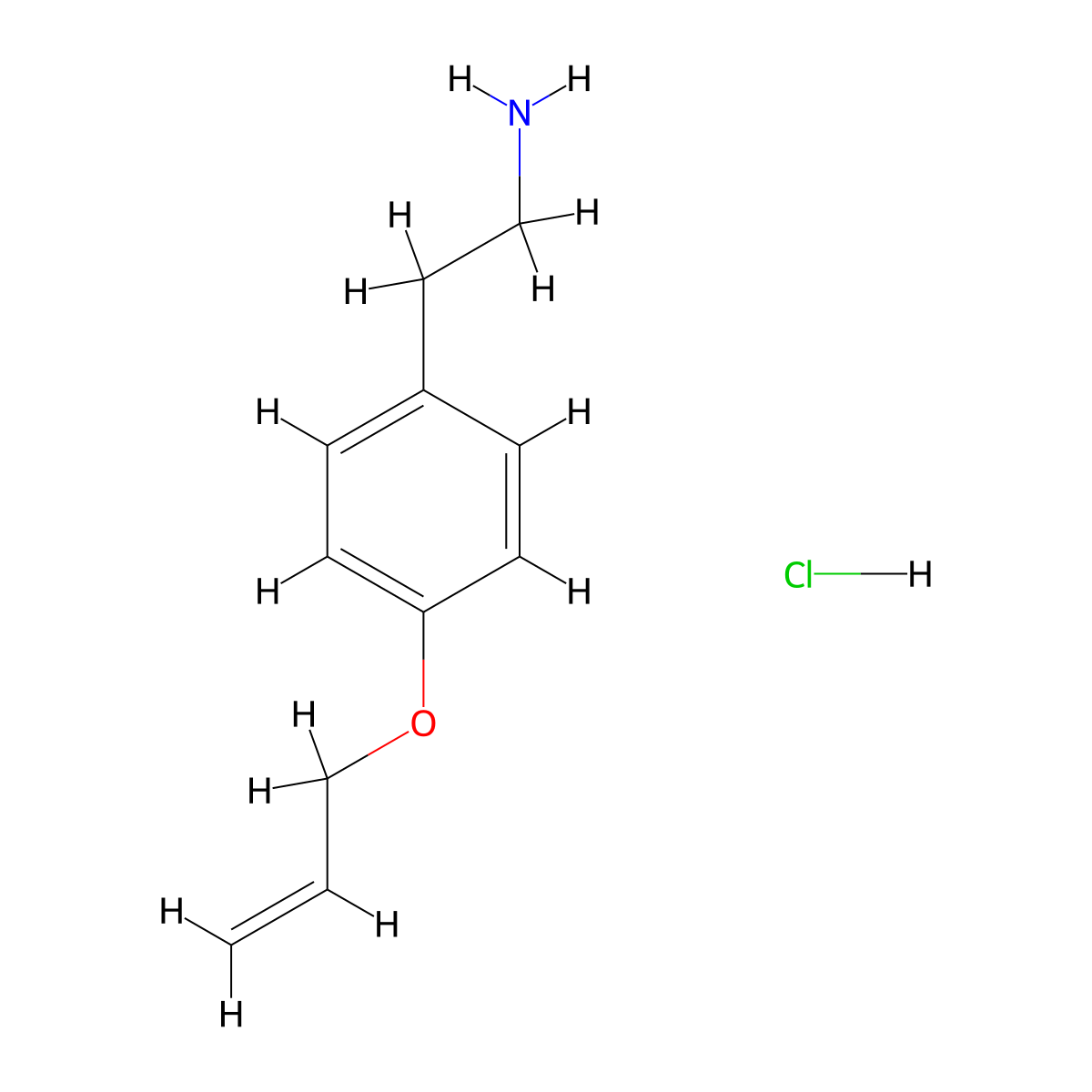 2-[4-(Prop-2-en-1-yloxy)phenyl]ethanamine hydrochloride molecular structure, CAS 1914106-72-1