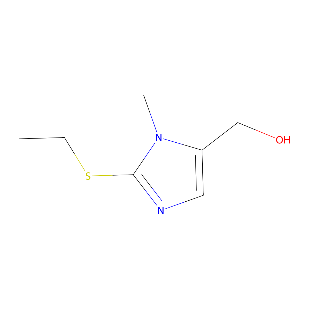 [2-(ethylsulfanyl)-1-methyl-1H-imidazol-5-yl]methanol molecular structure, CAS 191411-45-7