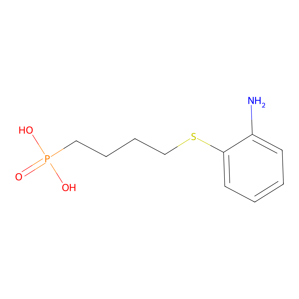 4-(2-Aminophenylthio)-butylphosphonic acid molecular structure, CAS 191411-61-7
