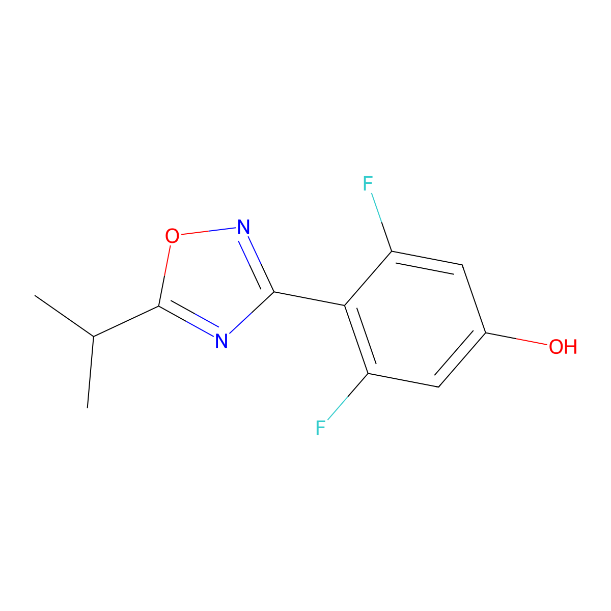 3,5-Difluoro-4-(5-isopropyl-1,2,4-oxadiazol-3-YL)phenol molecular structure, CAS 1914136-73-4
