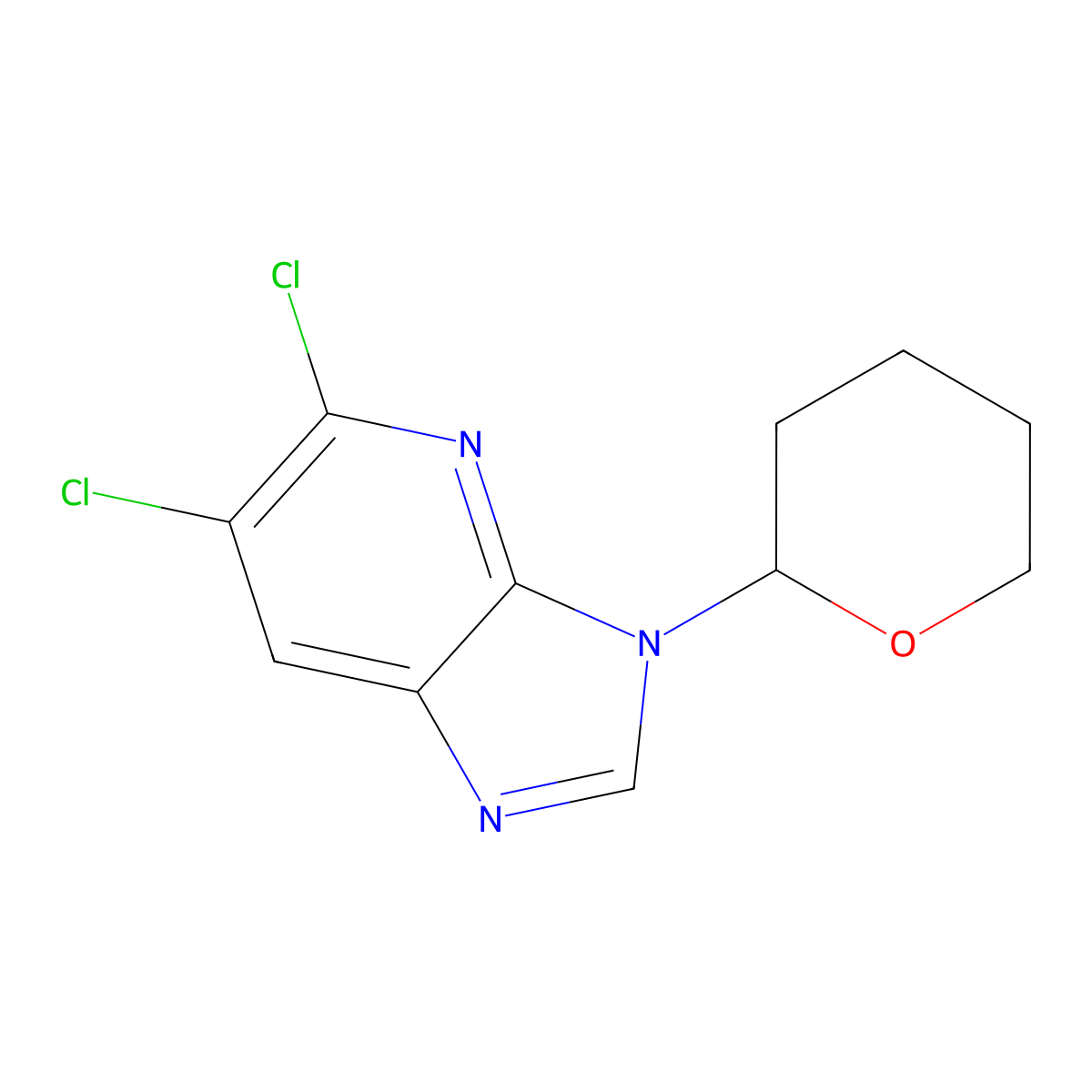 5,6-Dichloro-3-(tetrahydro-2h-pyran-2-yl)-3h-imidazo[4,5-b]pyridine molecular structure, CAS 1914176-39-8