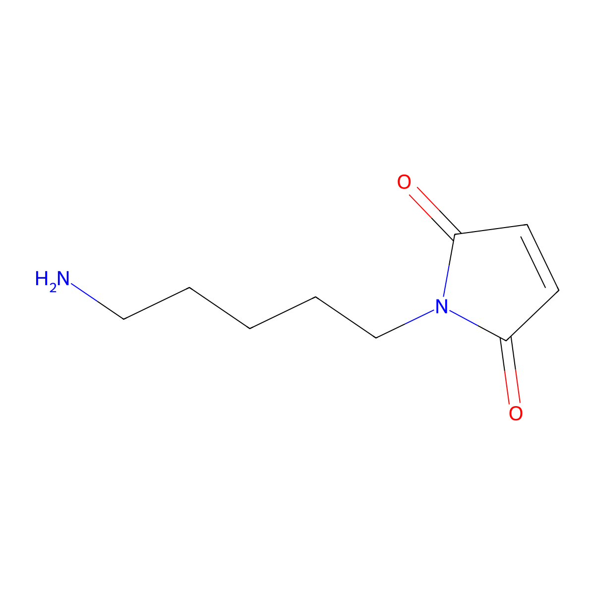 1H-Pyrrole-2,5-dione, 1-(5-aminopentyl)- molecular structure, CAS 191418-53-8
