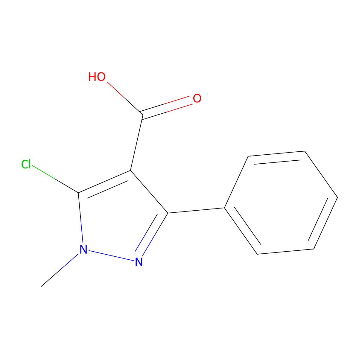 5-Chloro-1-Methyl-3-Phenyl-1H-Pyrazole-4-Carboxylic Acid molecular structure, CAS 191419-14-4