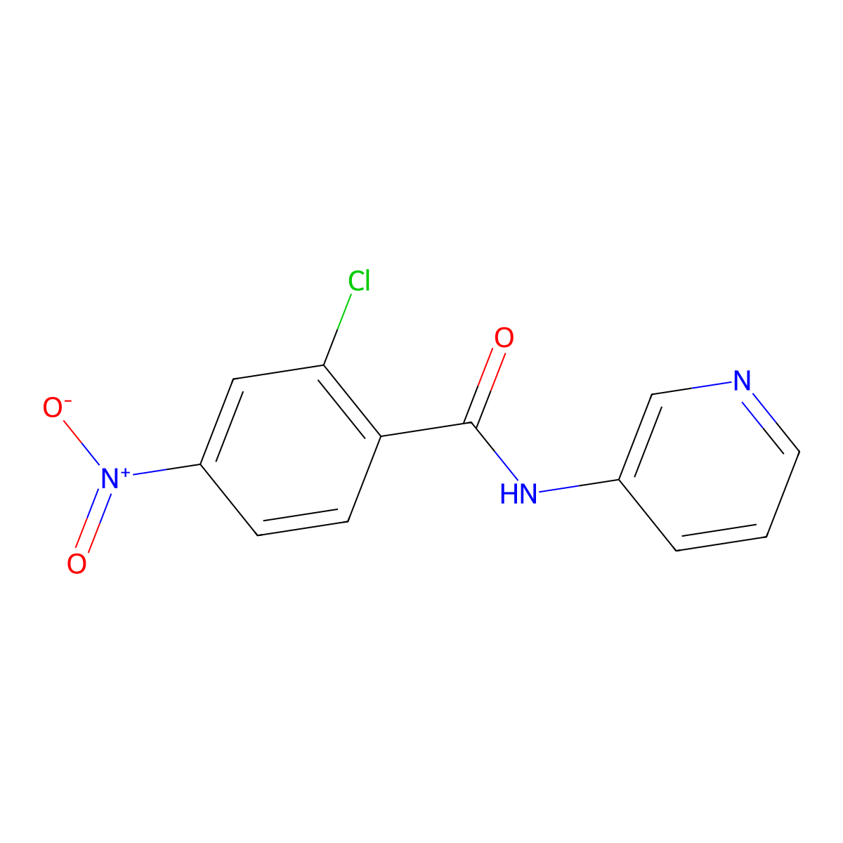 2-chloro-4-nitro-N-pyridin-3-ylbenzamide molecular structure, CAS 19142-73-5