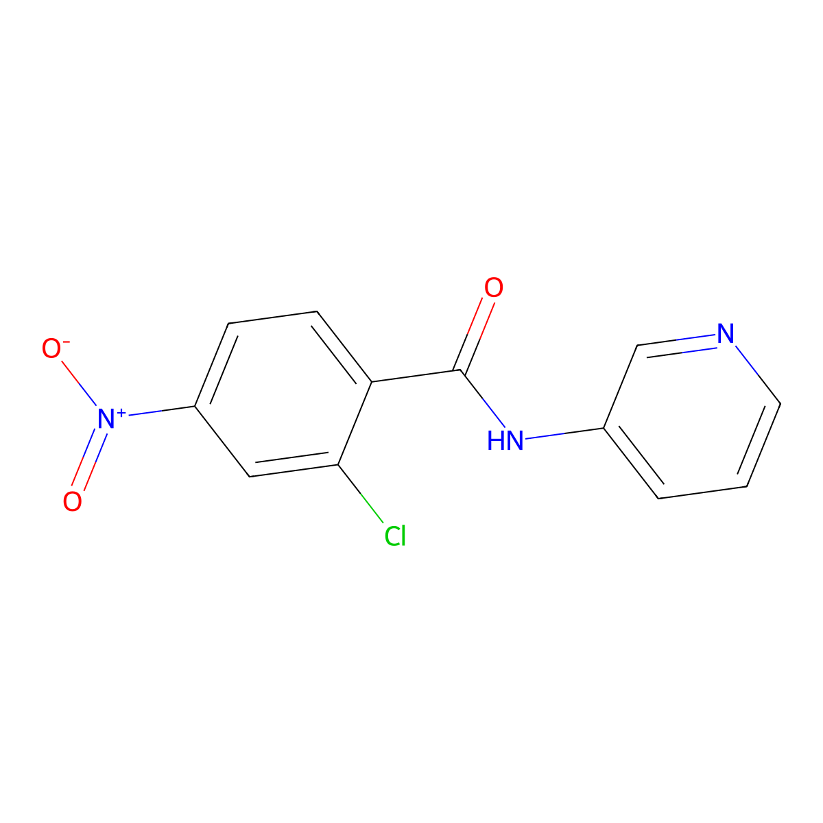2-chloro-4-nitro-N-pyridin-3-ylbenzamide molecular structure, CAS 19142-73-5