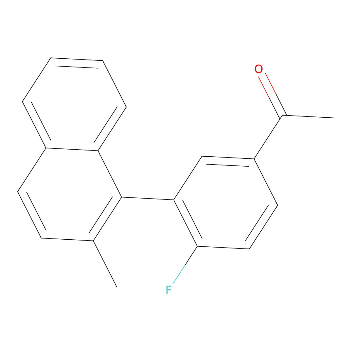 1-[4-Fluoro-3-(2-methyl-1-naphthalenyl)phenyl]ethanone molecular structure, CAS 1914215-02-3