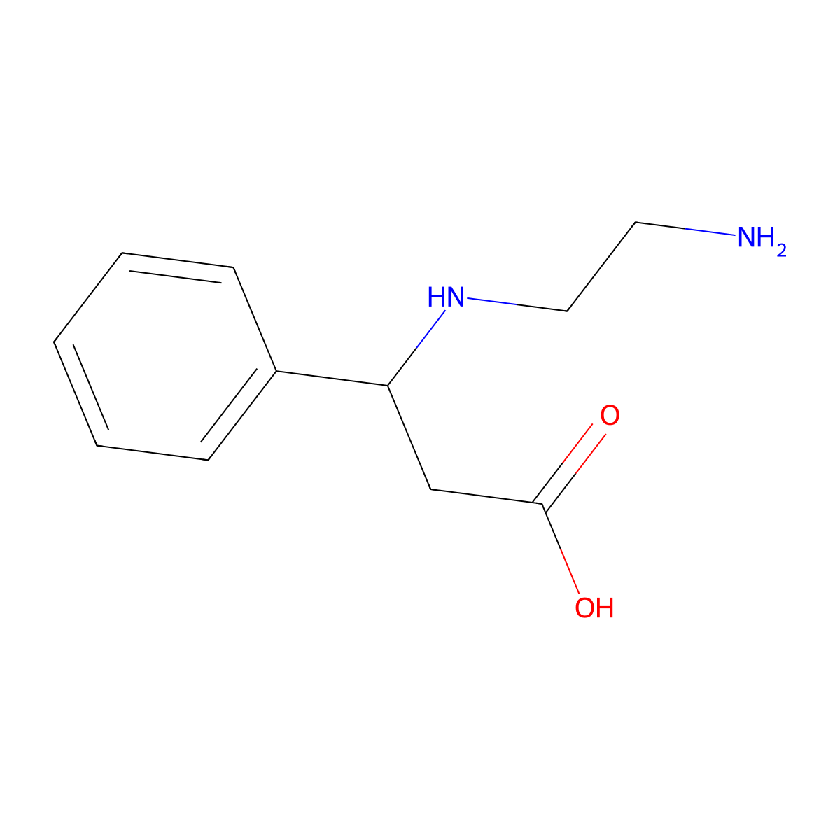 3-[(2-Aminoethyl)amino]-3-phenylpropanoic acid molecular structure, CAS 191424-62-1