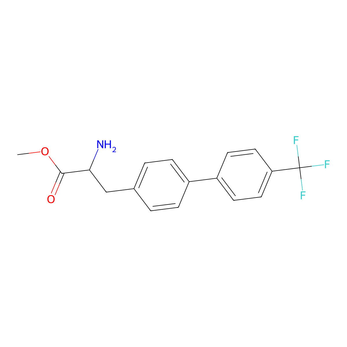 [1,1'-Biphenyl]-4-propanoicacid, a-amino-4'-(trifluoromethyl)-,methyl ester, hydrochloride (1:1), (aS)- molecular structure, CAS 191426-23-0