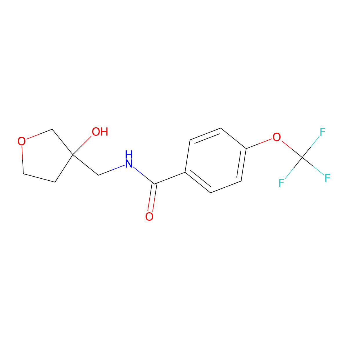 N-[(3-hydroxyoxolan-3-yl)methyl]-4-(trifluoromethoxy)benzamide molecular structure, CAS 1914266-80-0