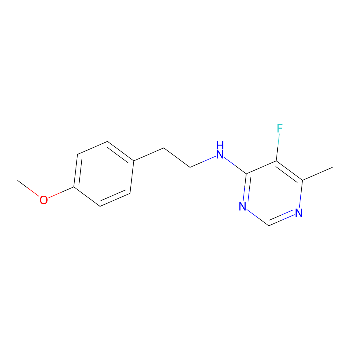 5-Fluoro-N-[2-(4-methoxyphenyl)ethyl]-6-methylpyrimidin-4-amine molecular structure, CAS 1914282-69-1