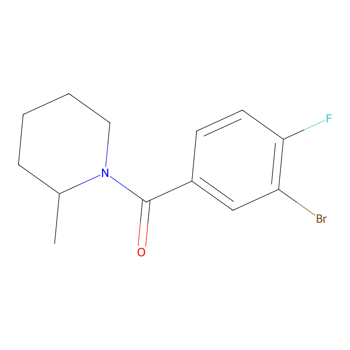 (3-Bromo-4-fluorophenyl)(2-methyl-1-piperidinyl)methanone molecular structure, CAS 1914283-27-4