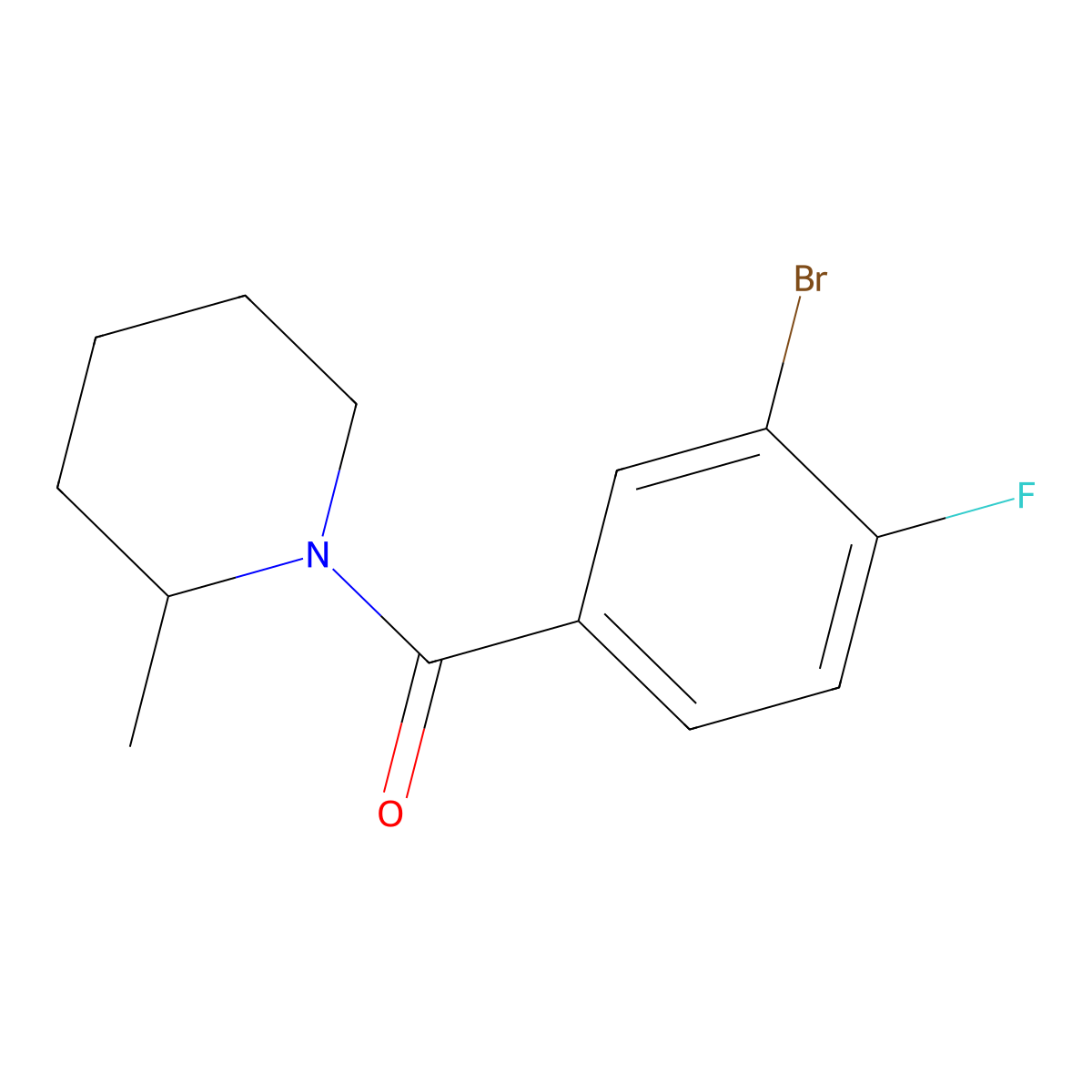 (3-Bromo-4-fluorophenyl)(2-methyl-1-piperidinyl)methanone molecular structure, CAS 1914283-27-4