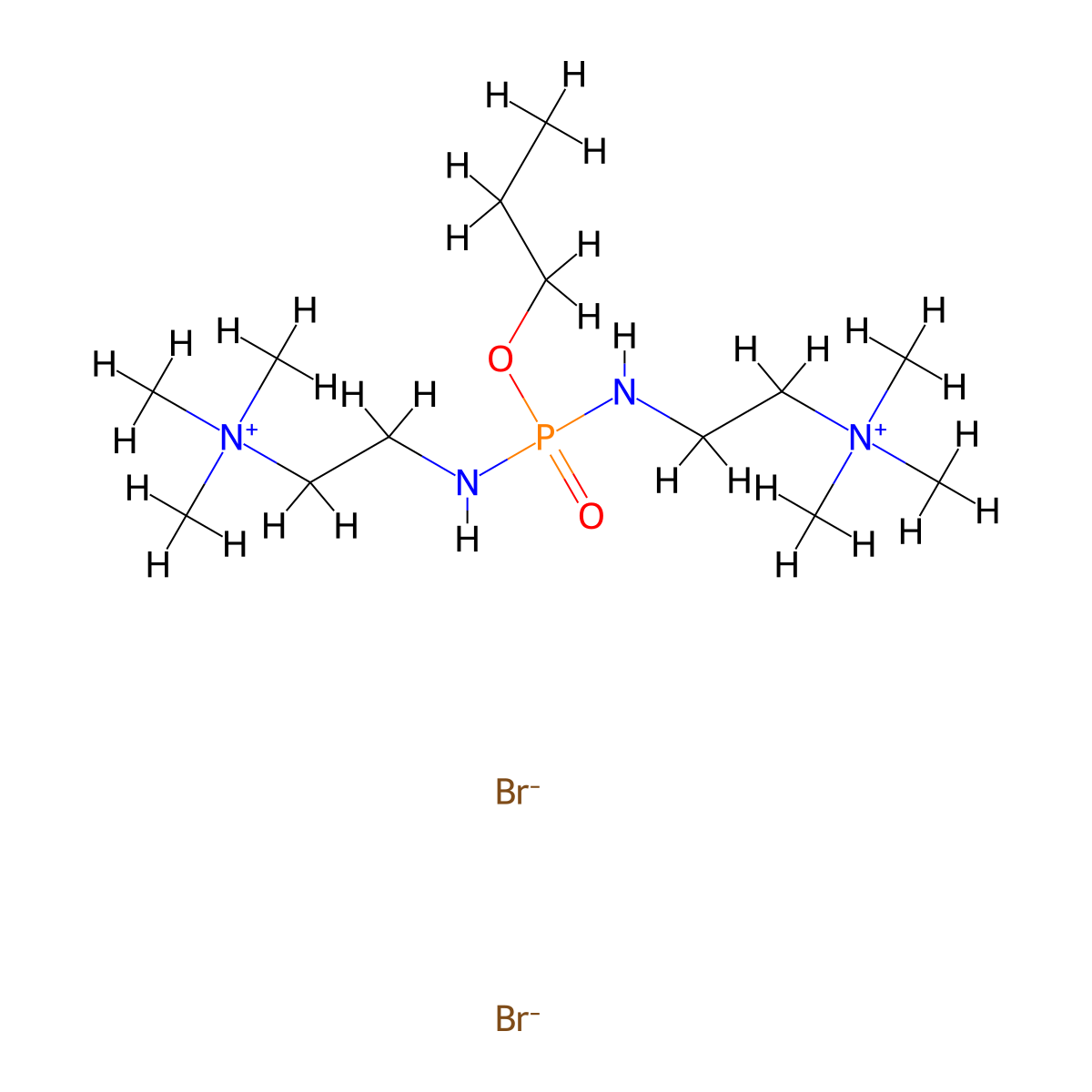 Ammonium, (phosphinicobis(iminoethylene))bis(trimethyl-, dibromide, propyl ester molecular structure, CAS 19143-05-6
