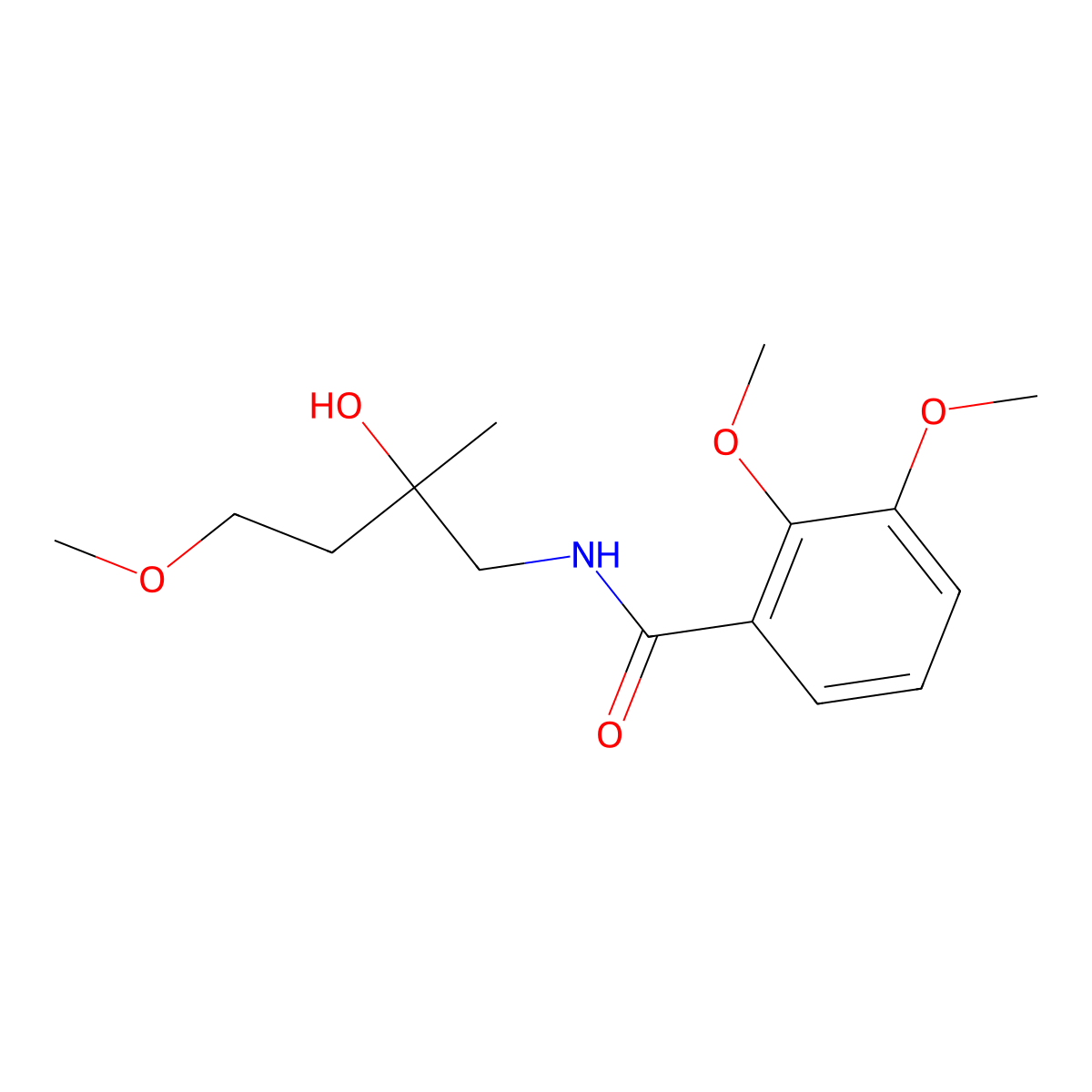 N-(2-Hydroxy-4-methoxy-2-methylbutyl)-2,3-dimethoxybenzamide molecular structure, CAS 1914356-27-6