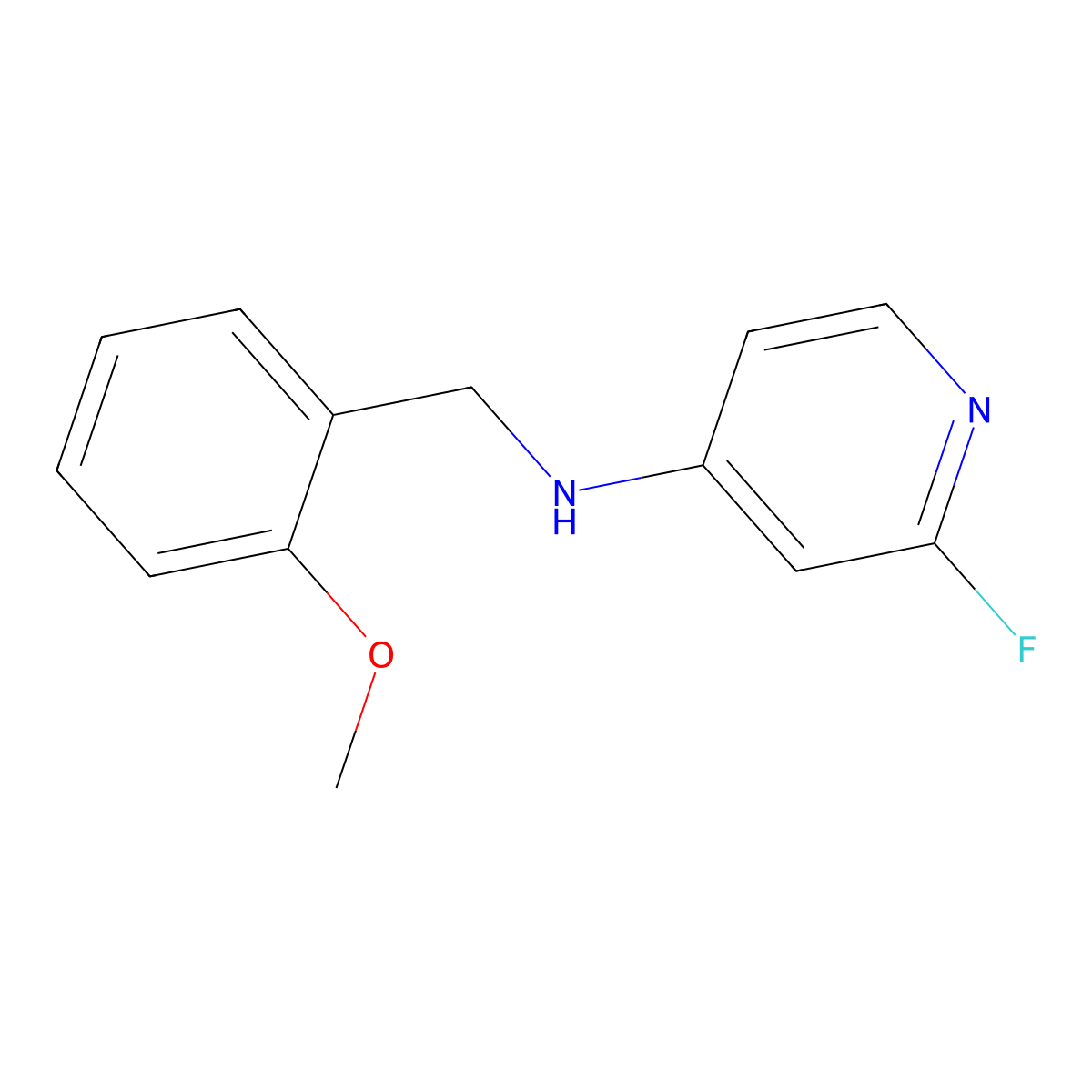 2-fluoro-N-[(2-methoxyphenyl)methyl]pyridin-4-amine molecular structure, CAS 1914384-78-3
