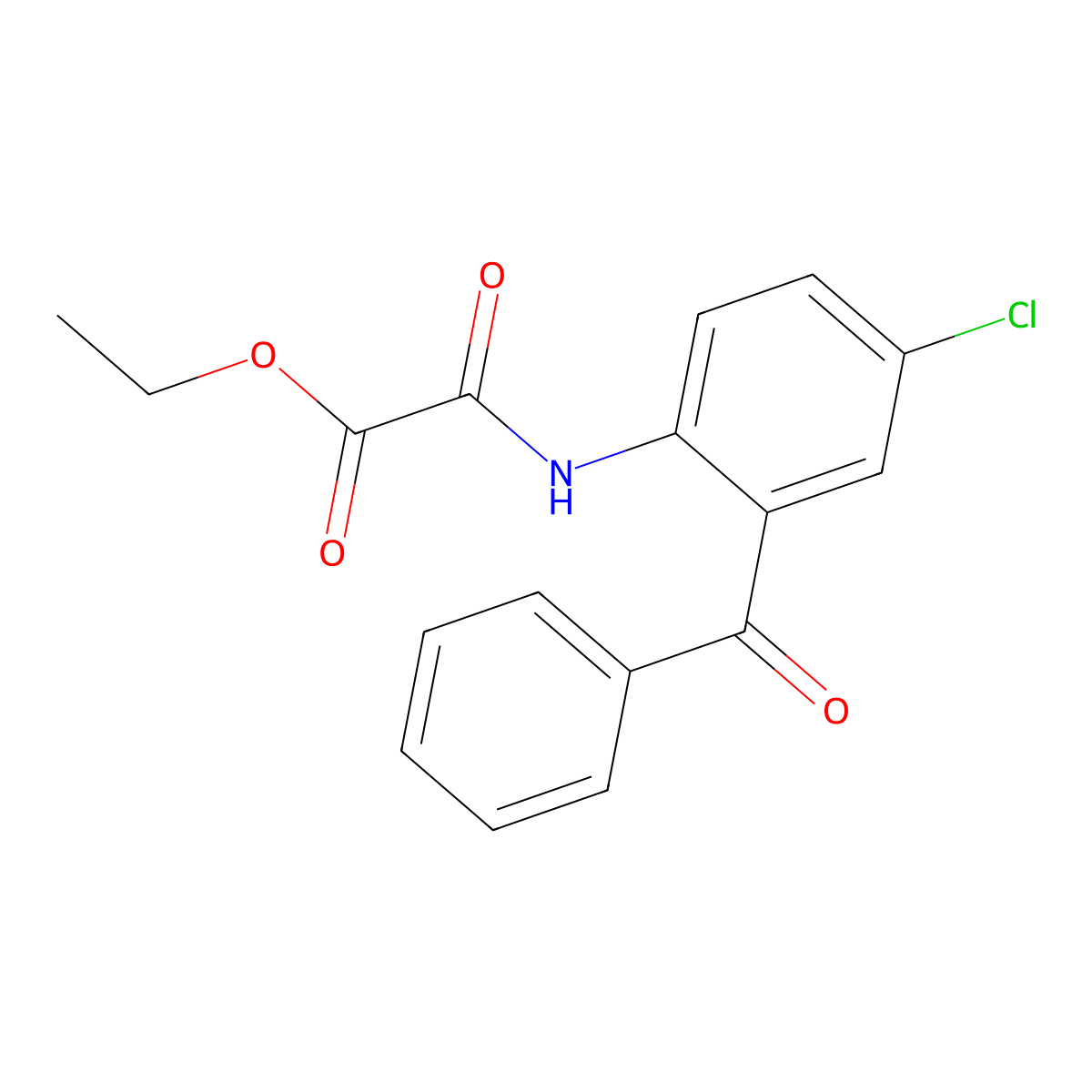 Ethyl 2-(2-benzoyl-4-chloroanilino)-2-oxoacetate molecular structure, CAS 19144-20-8