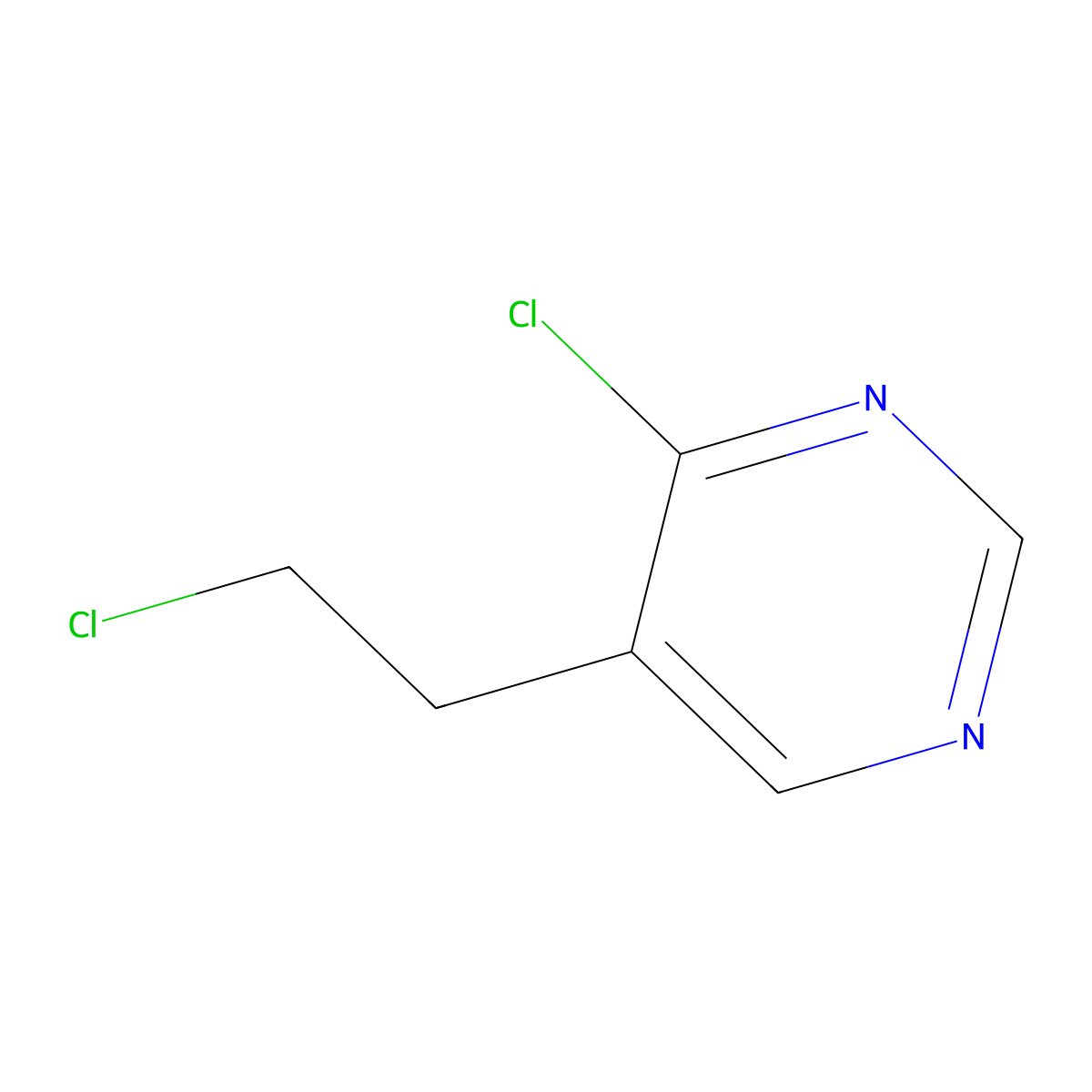 4-Chloro-5-(2-chloroethyl)pyrimidine molecular structure, CAS 19144-70-8