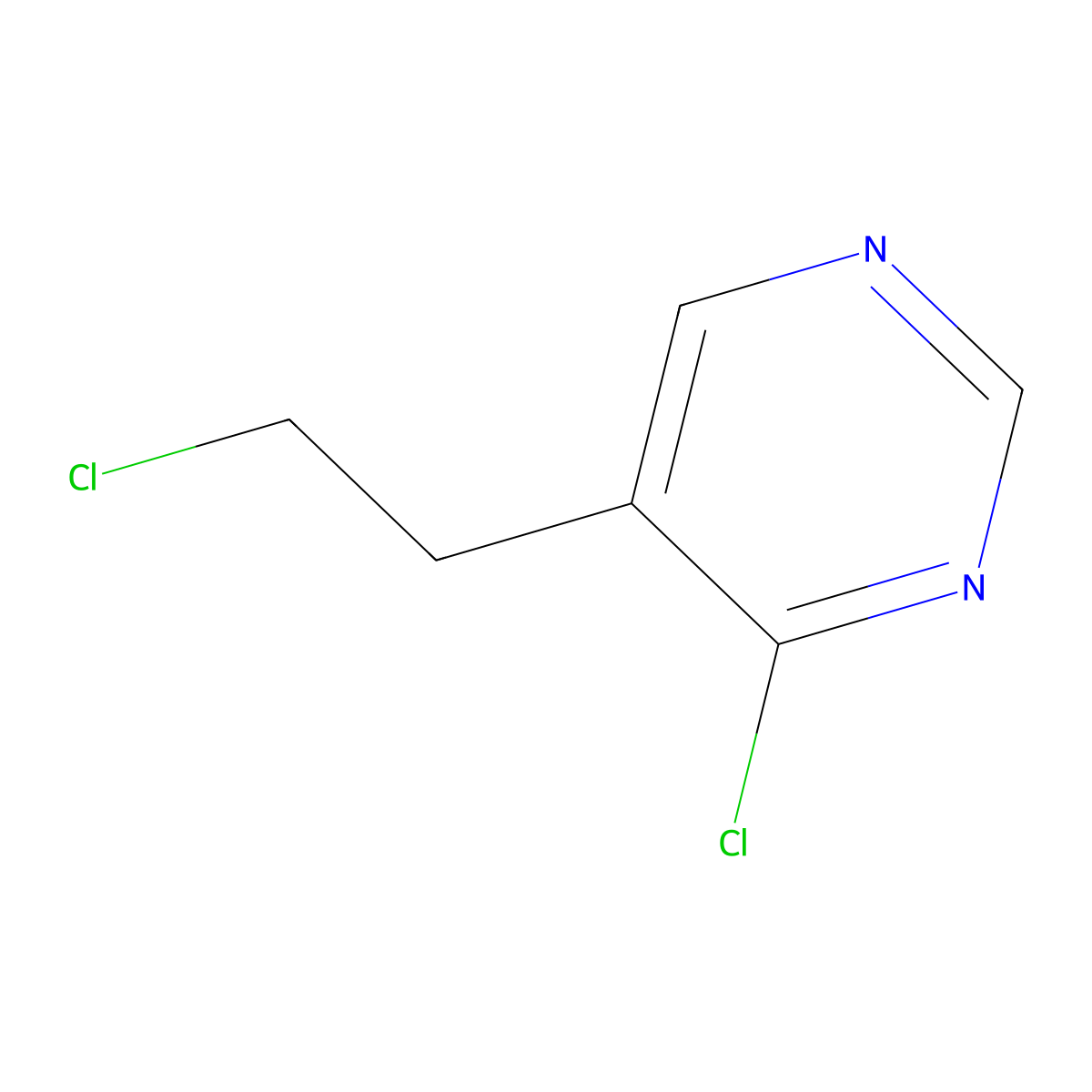 4-Chloro-5-(2-chloroethyl)pyrimidine molecular structure, CAS 19144-70-8