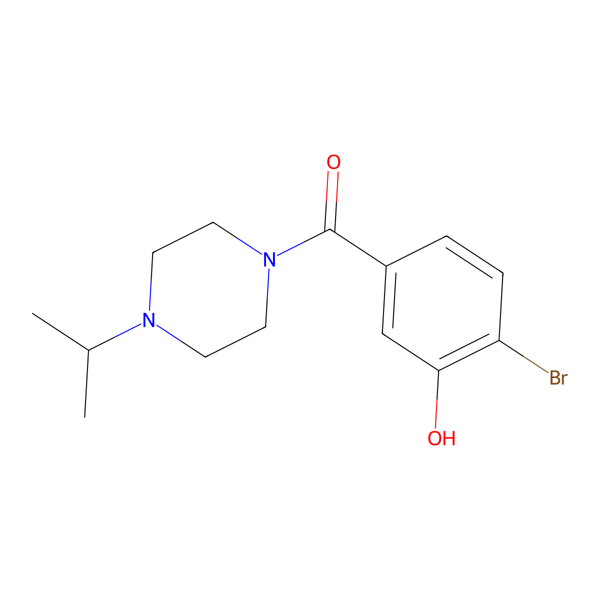 (4-Bromo-3-hydroxyphenyl)[4-(1-methylethyl)-1-piperazinyl]methanone molecular structure, CAS 1914482-99-7